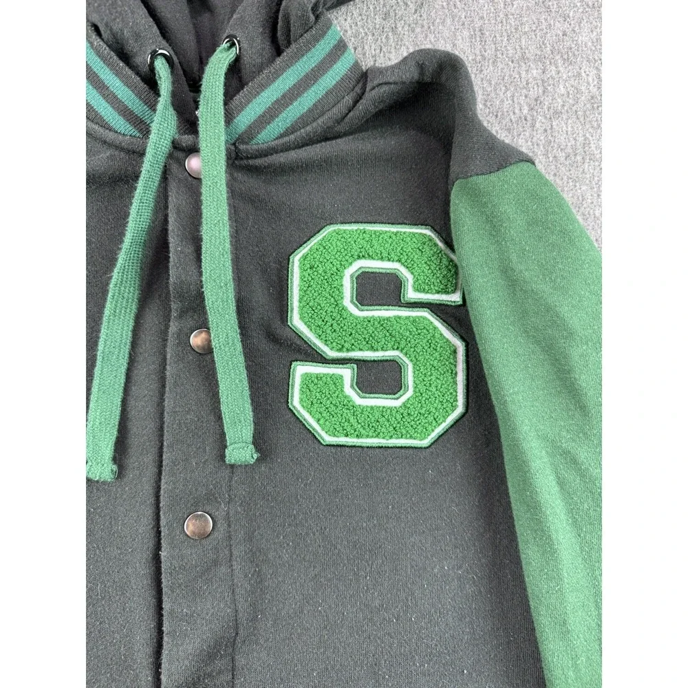 Harry Potter‎ Slytherin Hoodie Varsity Letterman Jacket Green Black Size Small